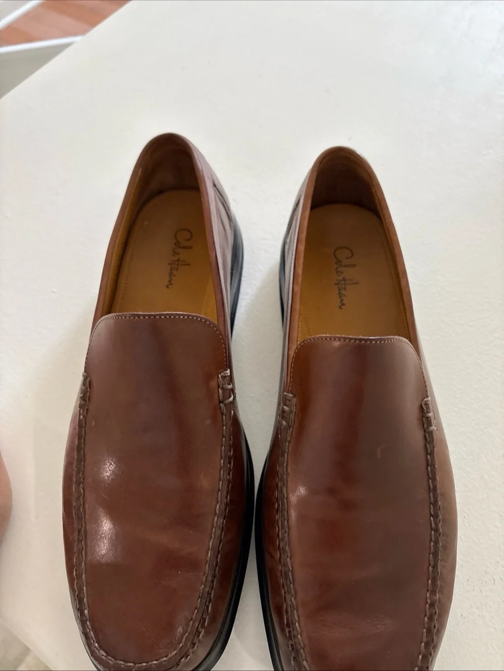 COLE HAAN, with Nike Air Soles  Air DEMPSEY Brown Leather Loafer Shoes C05777